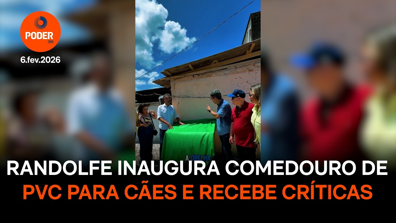 Randolfe inaugura comedouro de PVC para c&atilde;es e recebe cr&iacute;ticas