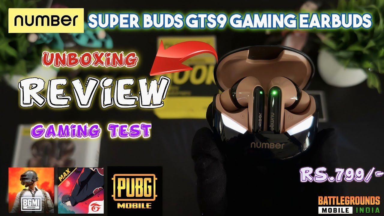 Number Super Buds GTS9 ⚡ Gaming Earbuds | Unboxing & Gaming Test 🔥 | Best Gaming TWS?