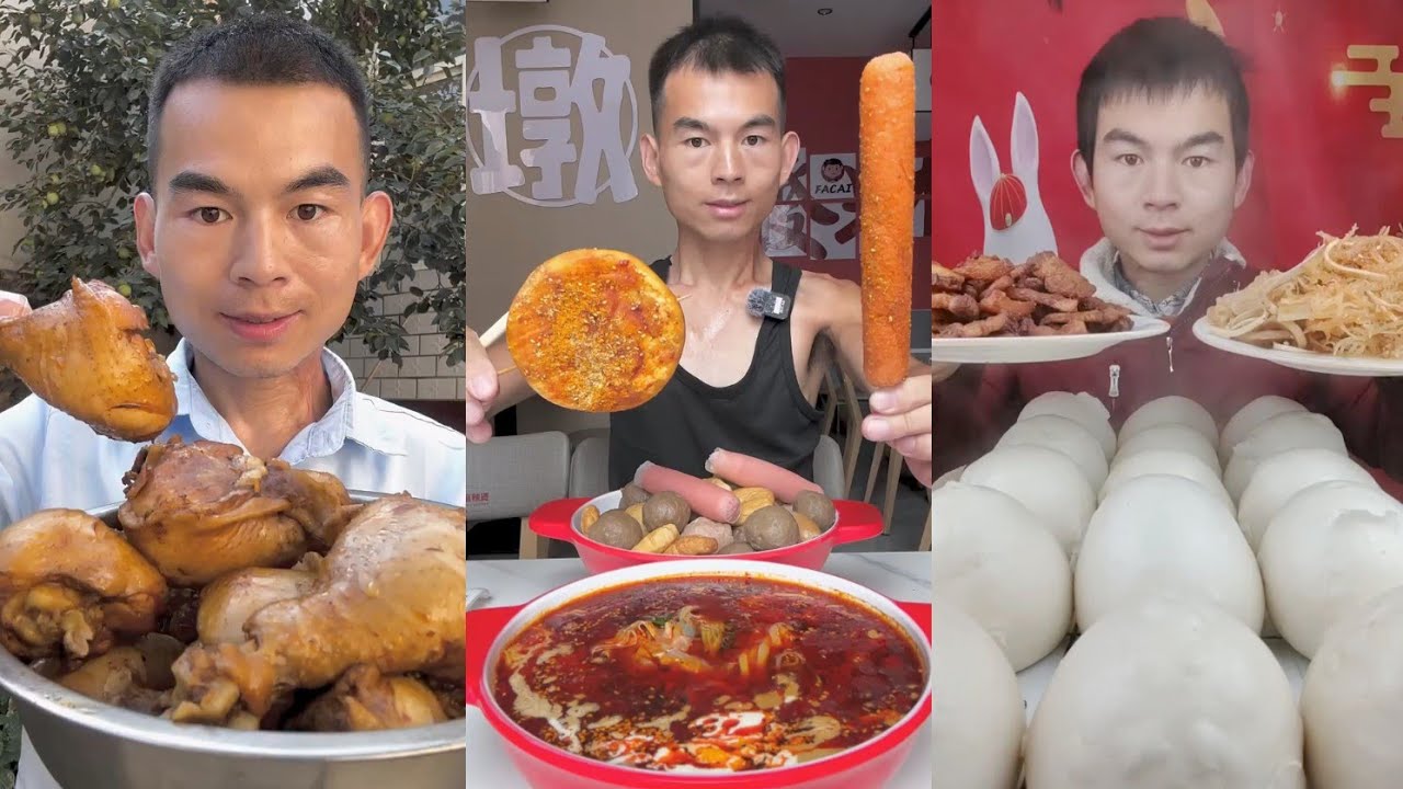 Mukbang Foodie Meat 🍖🥓 Pork Chicken 🍗 Noodles 🍜 with Chinese food 