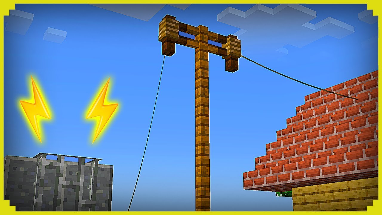 🦊Como fazer um POSTE DE ENERGIA REALISTA no Minecraft