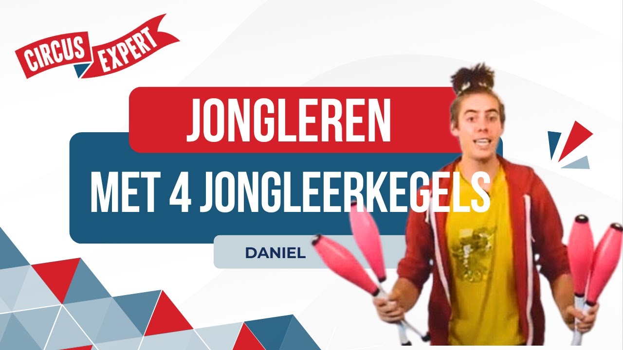 Jongleren met 4 Jongleerkegels | Jongleerclubs | Tutorial | Circus-expert.nl