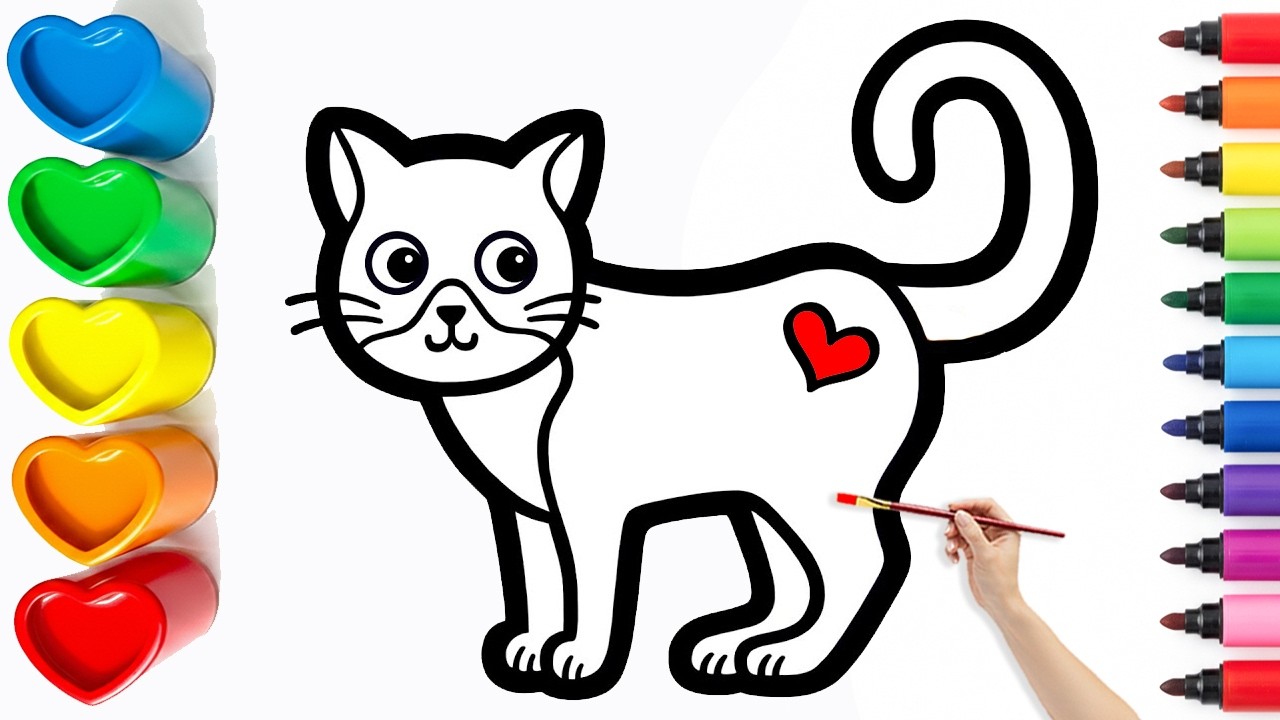 🐱🐾Drawing and Coloring a Cute Cat | Easy Step By Step Tutorial #23