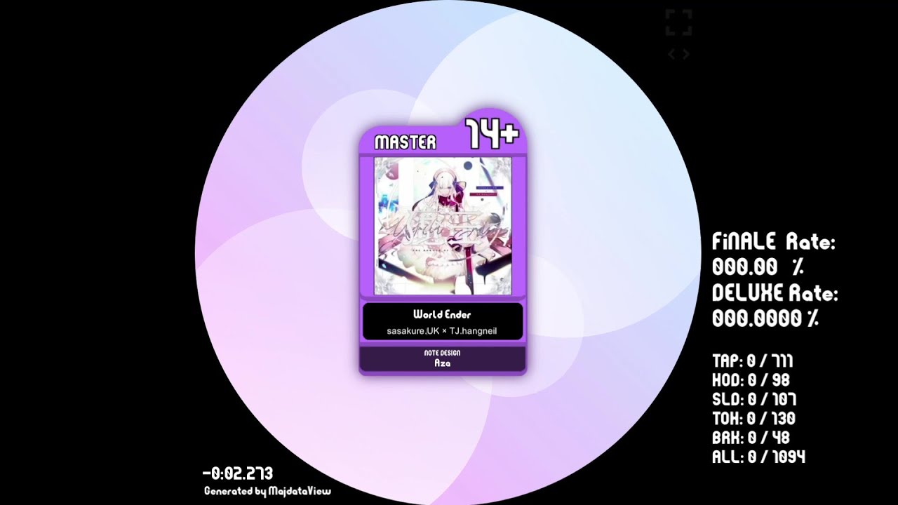 [ Final Verdict Pack 3 ] World Ender ~ 魔王 ~ [ maimai 創作譜面 MASTER 14+ DX ]