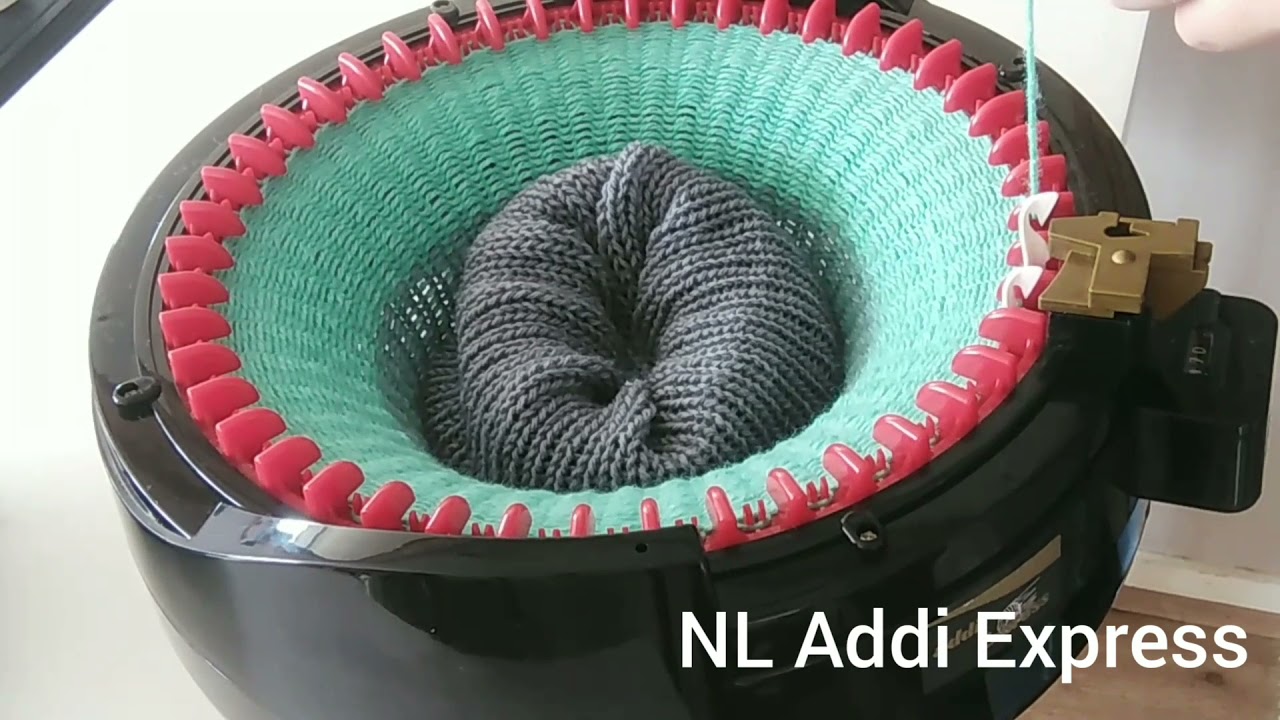 Laptophoes breien Addi Express Kingsize Nederlandse uitleg video