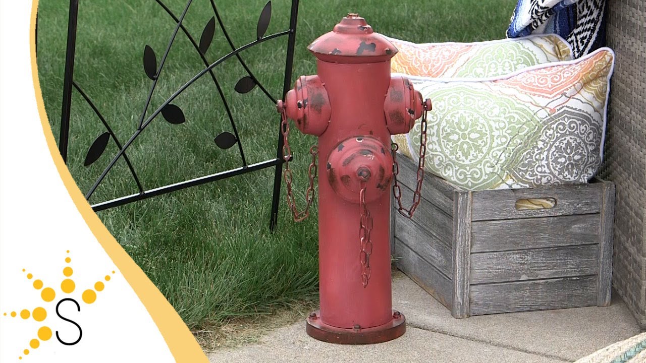 Sunnydaze Dog Fire Hydrant Pee Post Metal Garden Statue - 21-Inch-XCA-413