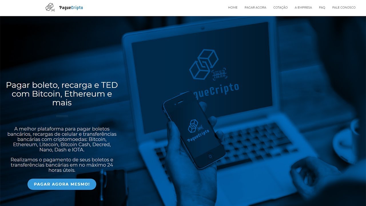 PagueCripto - Pagamentos com Bitcoins e Criptomoedas / Transfer&ecirc;ncia  para Conta Banc&aacute;ria
