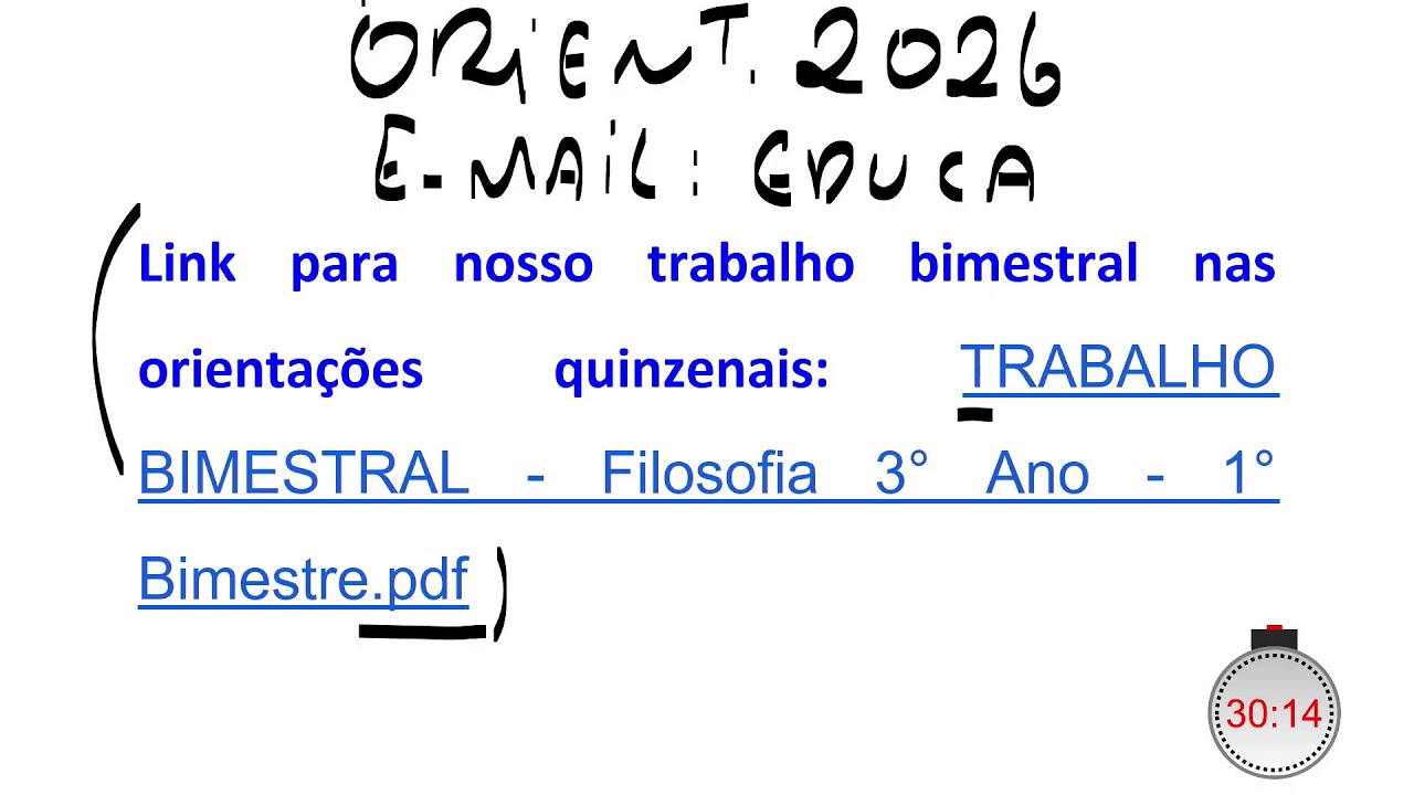 🔴 TARDE - FILOSOFIA - 05.03.26 - 3ª Série