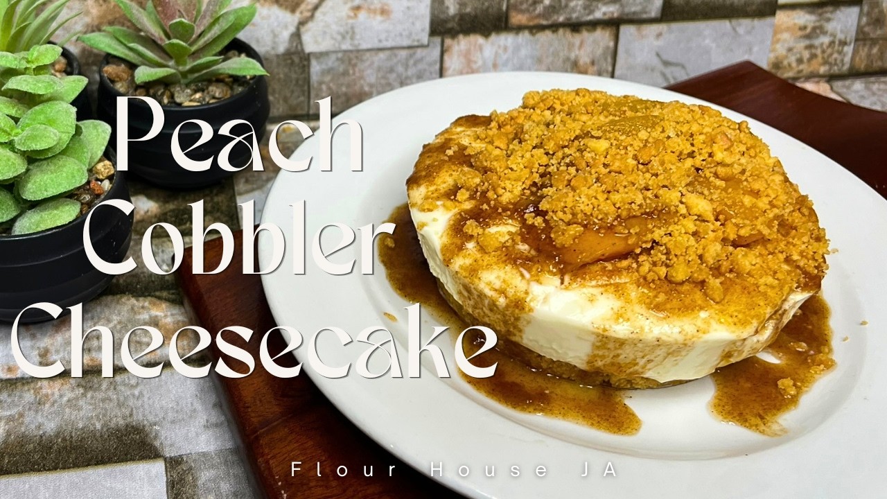 No Bake Peach Cobbler Cheesecake Cupcakes| Flour House JA