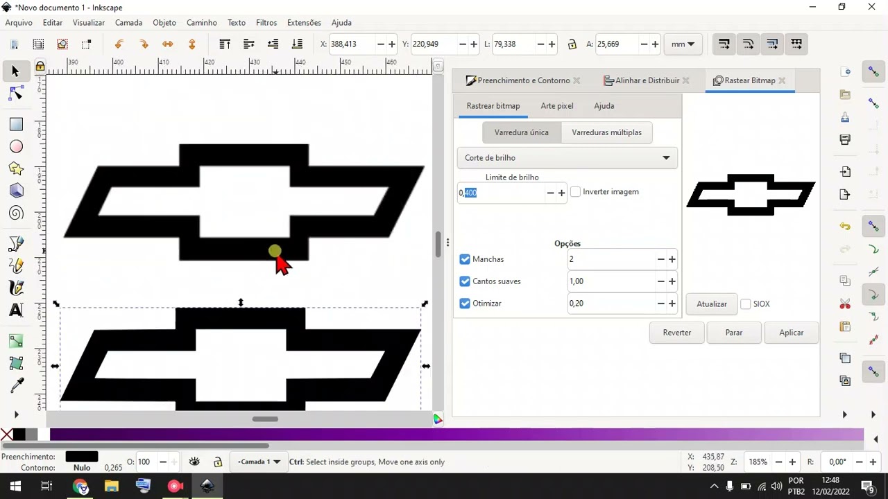 Vetorizar uma Imagem para Cortar na Máquina à Laser - Utilizando o Inkscape