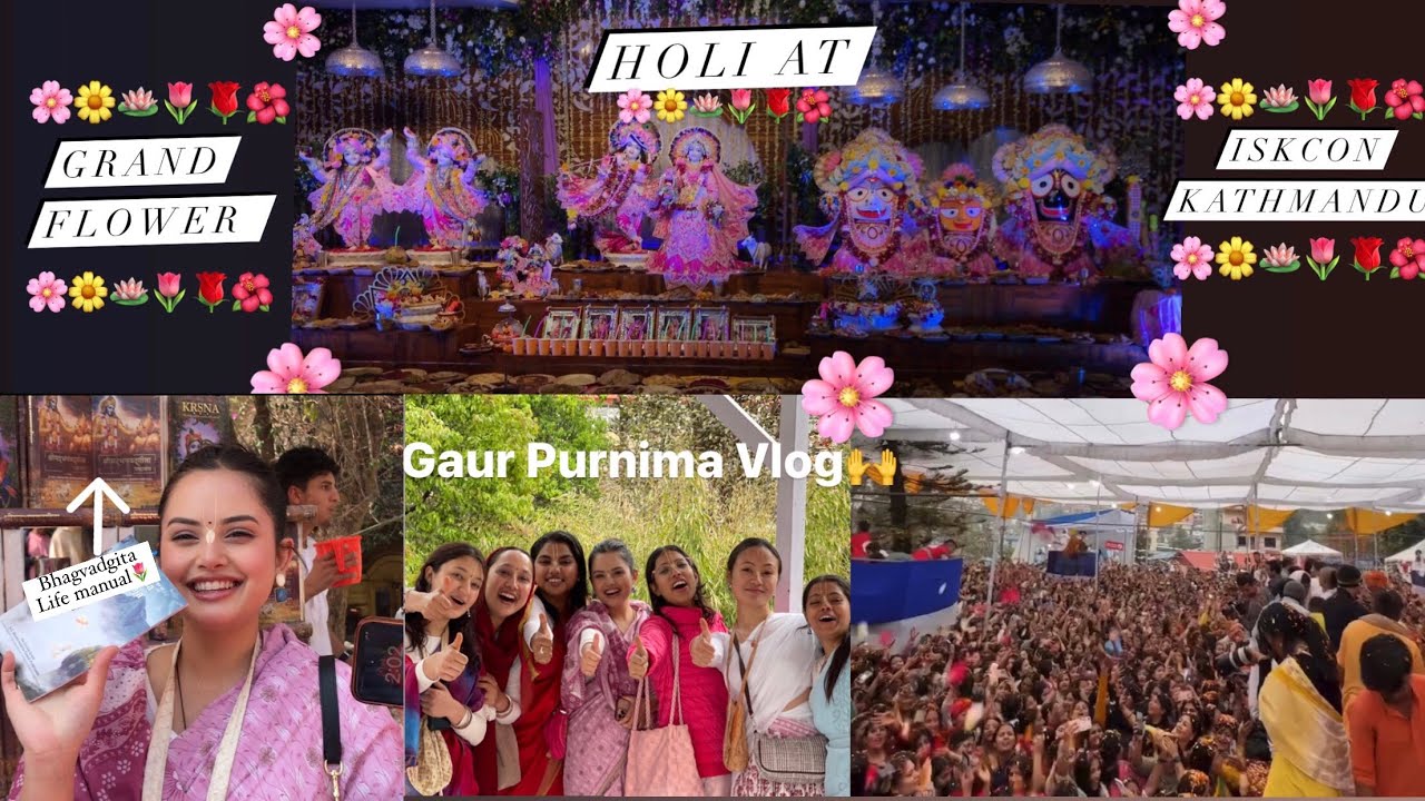 Gaur Purnimako din k vayo yesto 😱 ?? | Grand flower holi | Iskcon | Vlog |