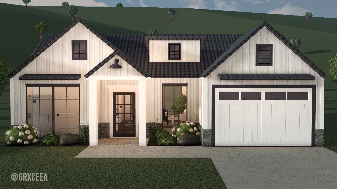 55k NO GAMEPASS Farmhouse | Bloxburg Speedbuild | Grxceea