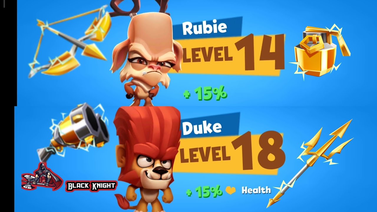 Zooba level up Rubie to: 14 & level up Duke to: 18 | gameplay