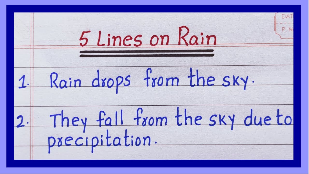 5 Lines on Rain | Rainfall | in English | Simple Lines on Rain
