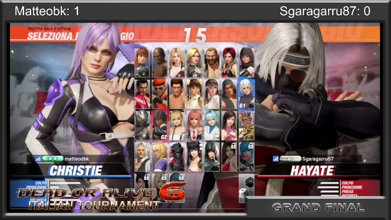 Dead or Alive 6 - 5th Italian Tournament - Grand Final ! (Matteodbk vs Sgaragarru87)