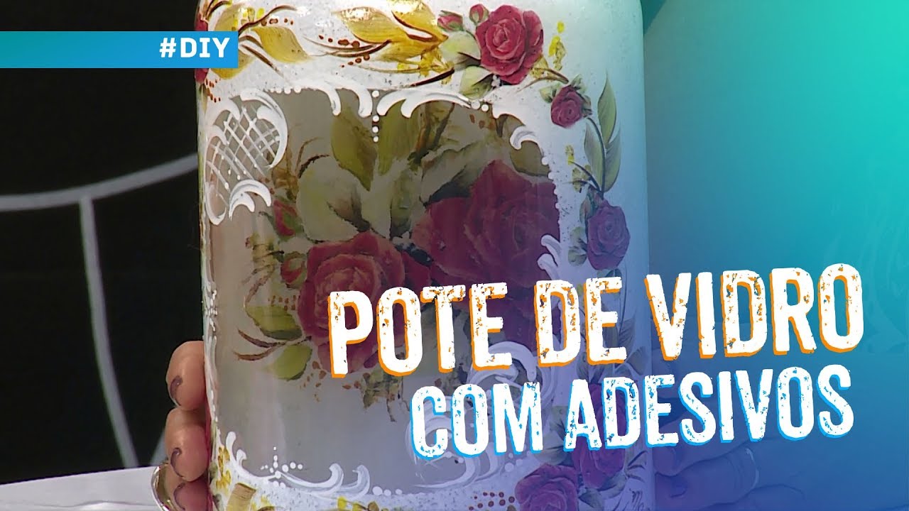 Pote de vidro com adesivos por Mamiko Yamashita