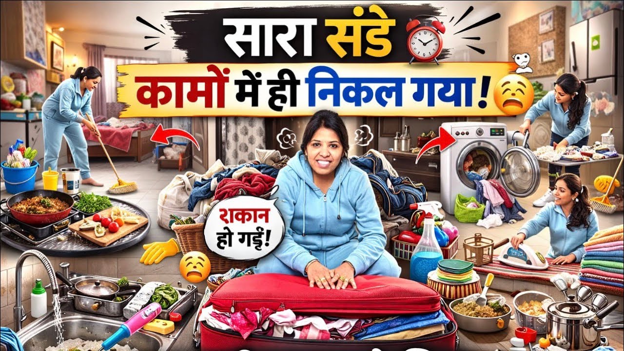 Kaise morning 🕰️se laker evening ⏰tk ghar ki safayi ki aur sare kaam Nipta Diye👍#Priyankaajoshivlogs