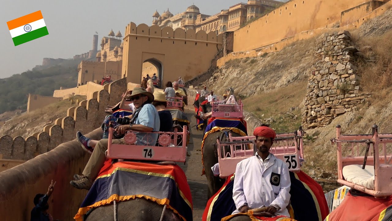 ELEPHANT RIDE TO AMER FORT: JAIPUR, INDIA (4K)
