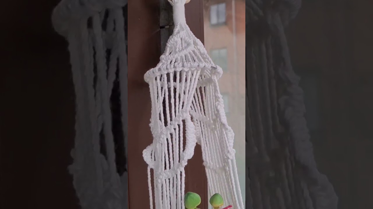 Macrame plant hanger with ring  Macrame heart pattern Pot holder tutorial #Macrameheart #macrame