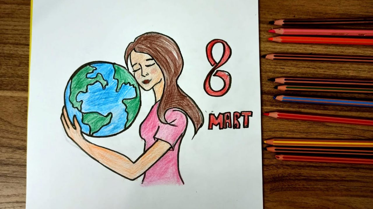 8 Mart Dünya kadınlar günü resmi nasıl çizilir?Emekçi kadınlar günü #8martdünyakadınlargünü #8march
