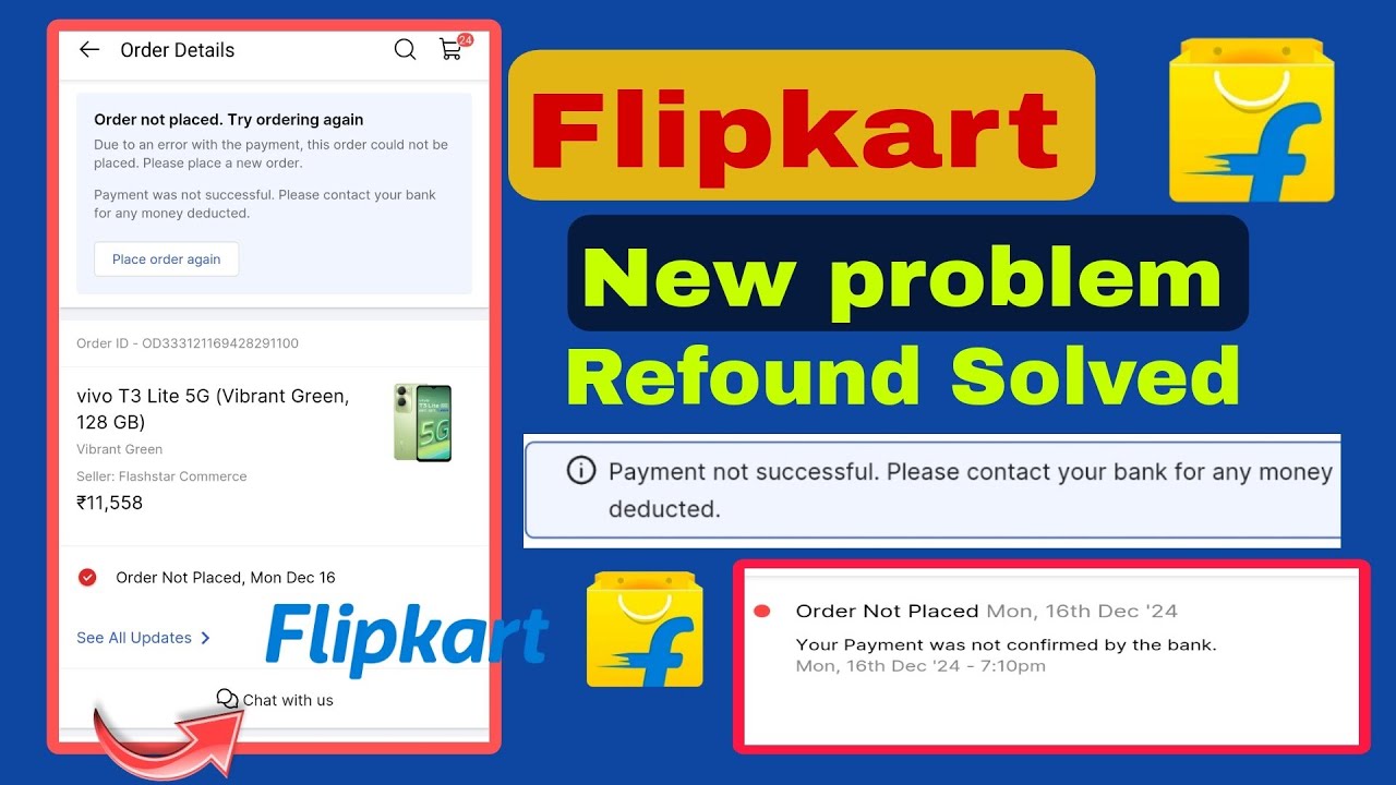 How to  Flipkart Payment note  successful. Please contact your bank for any money deducted.