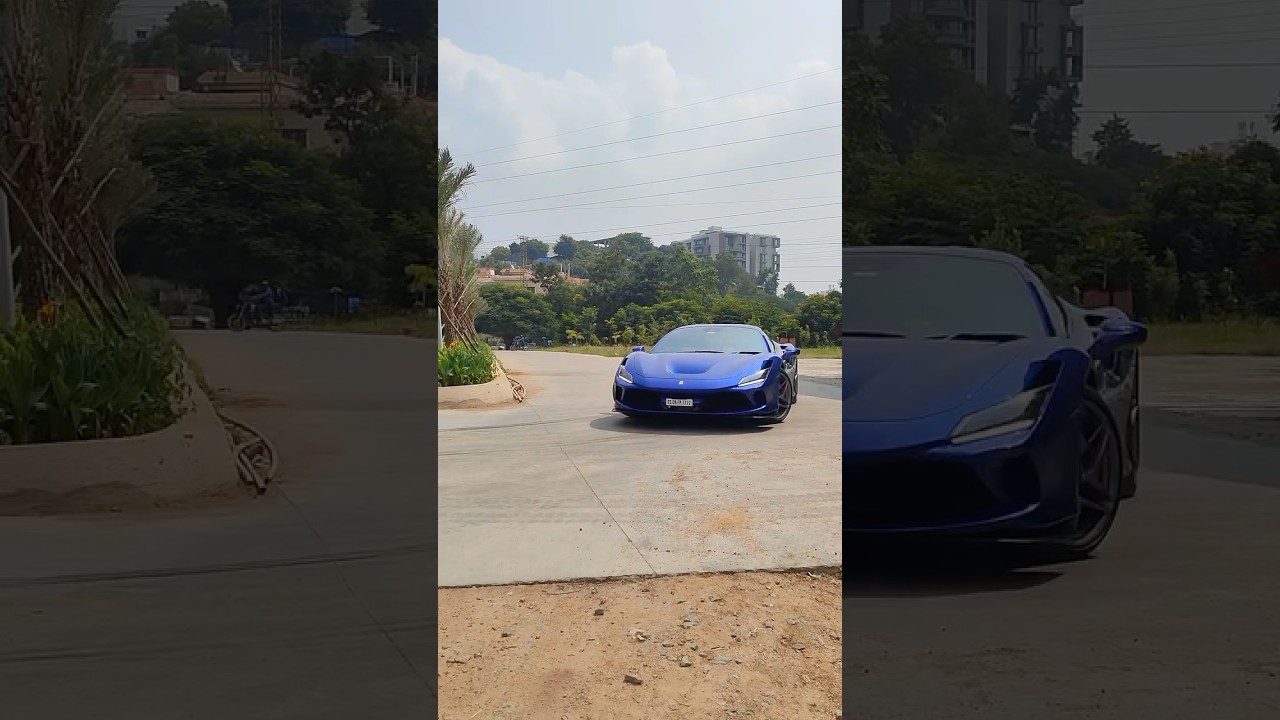Ferrari F8 Tributo in Electric Blu Shade Powerslide 🤯 || #ferrari #ferrarif8 #india #f8tributo