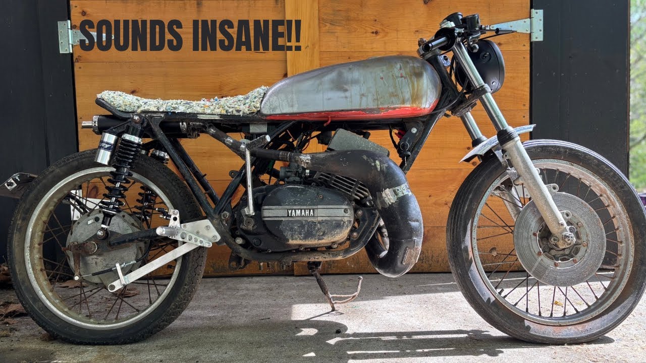 2 Stroke Cafe Racer First Start!!! Sounds insane!! Yamaha rd350 cafe racer build pt3