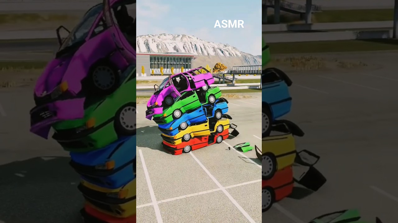 Crazy Bus Crash Test - Multiple Buses Fall  | BeamNG Drive #shorts #beamngdrive #gaming