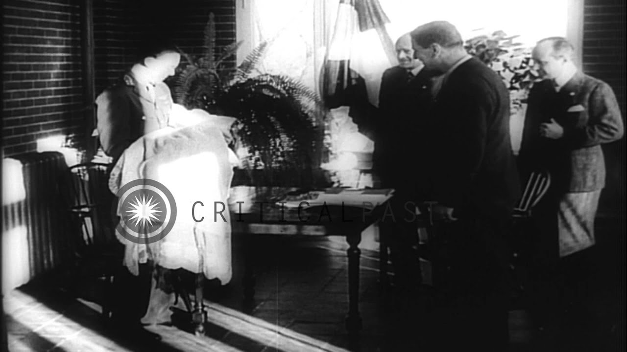 Prince Bernhard and daughter Princess Margriet in Ottawa. HD Stock Footage