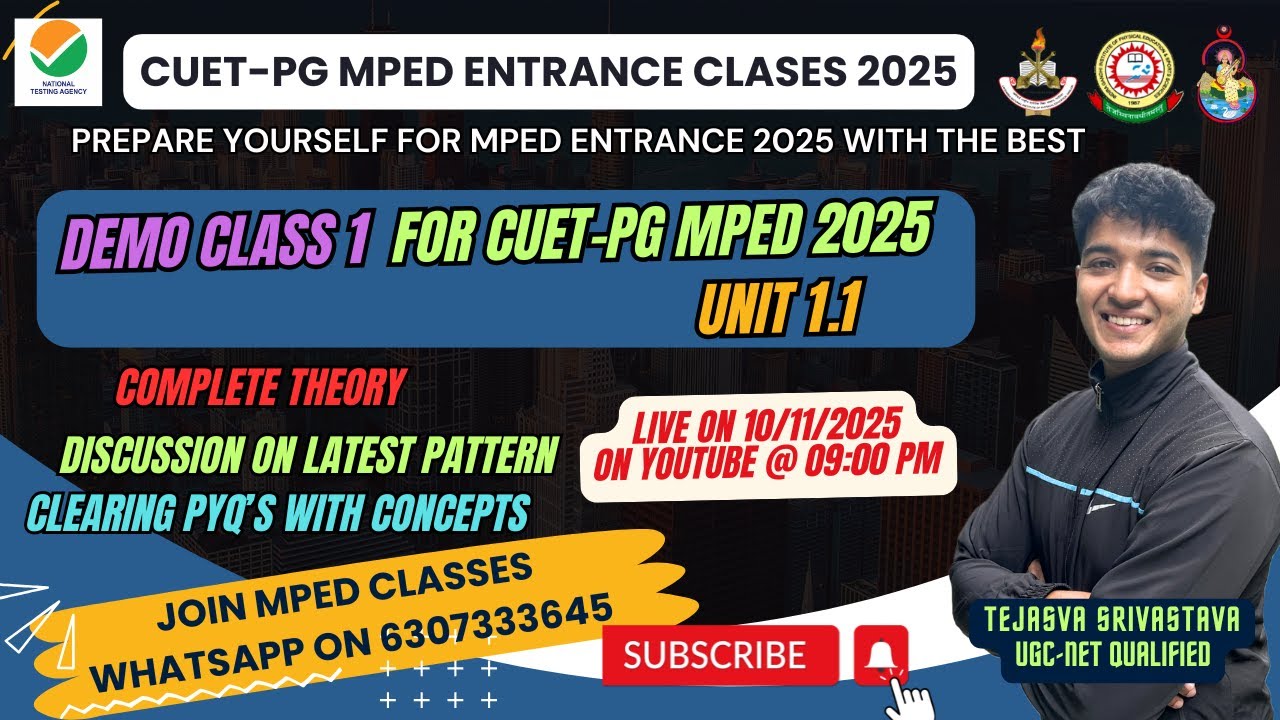 CUET-PG MPEd (COQP18) 2025 Demo Class 1 | LNIPE DU BHU and other Central Universities