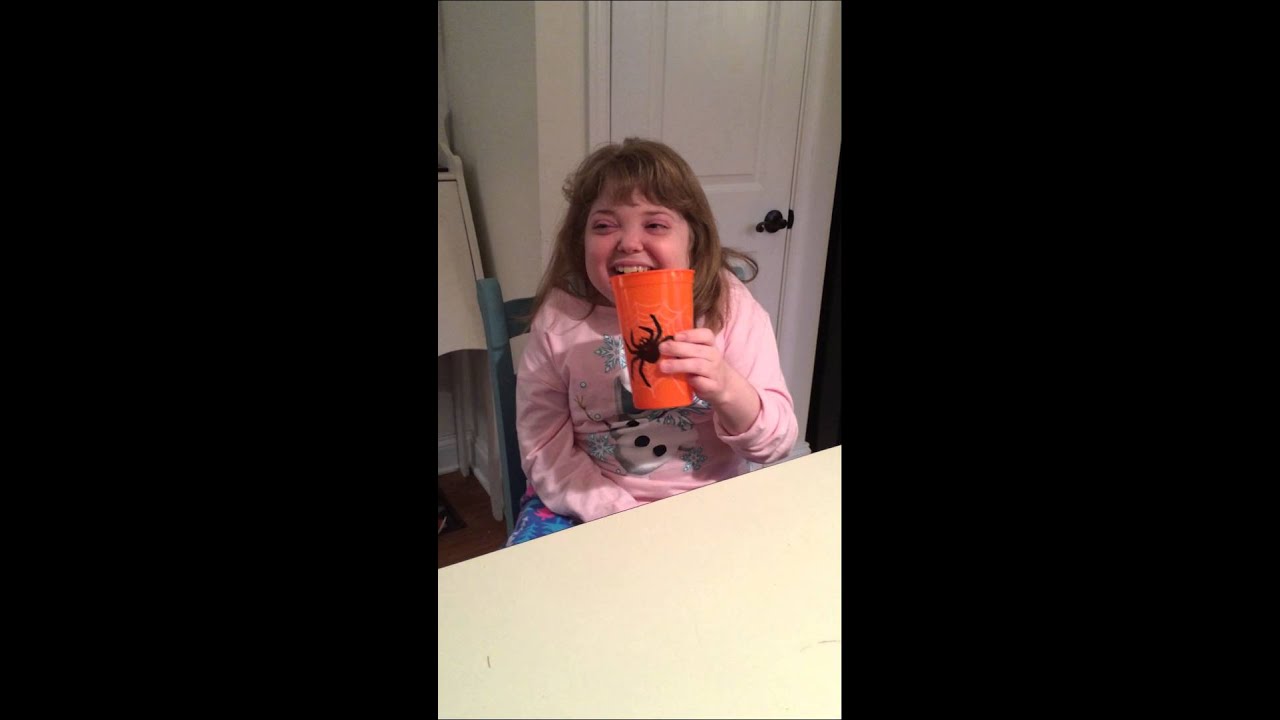 Special needs girl,cracks up laughing while burping March 13, 2015