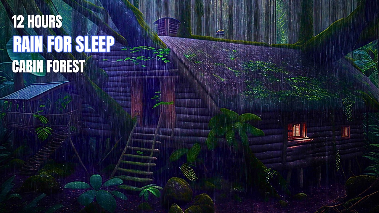 12 Hours Forest Cabin Rain 🌧️ Deep Rain Sounds for Sleep, Relaxation & Study