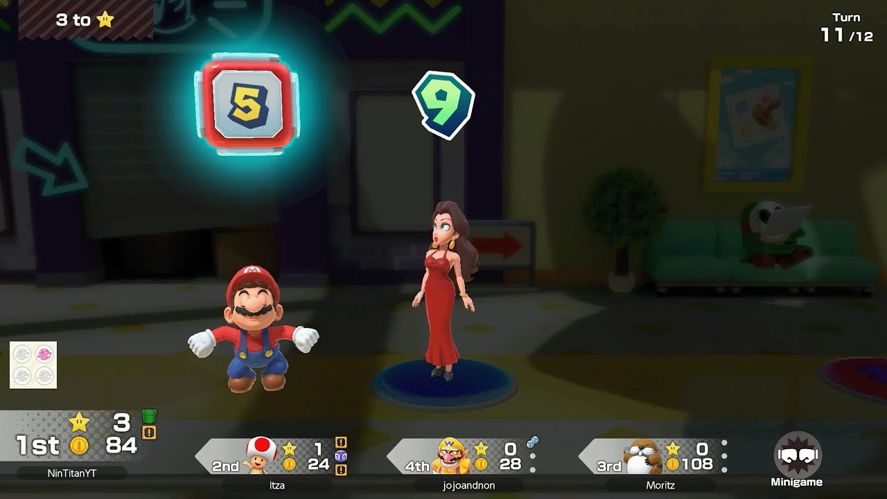 Super Mario Party Jamboree - Pauline vs Wario vs Toad vs Monty Mole - Rainbow Galleria