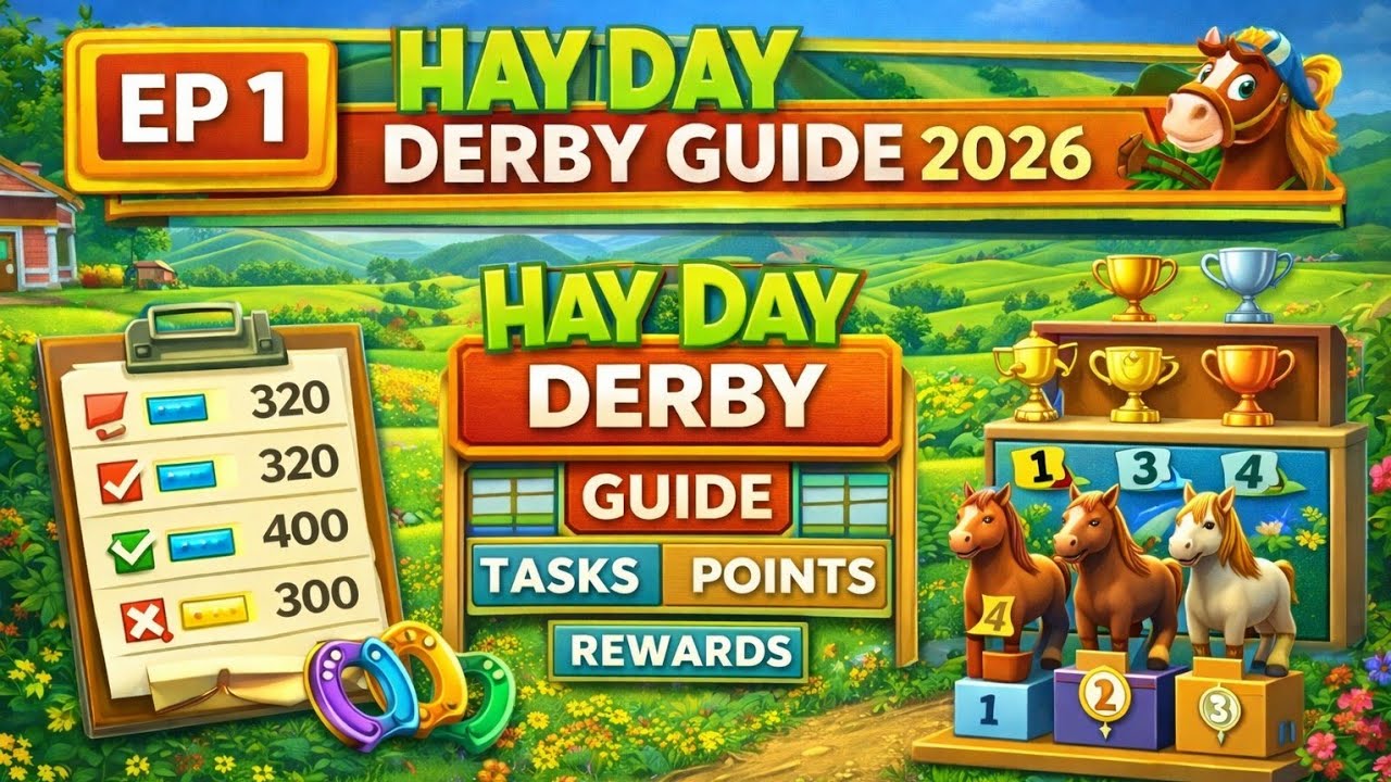 Hay Day Derby Guide 2026 🏇 | EP 1 – Basics, Tasks, Points & Leagues