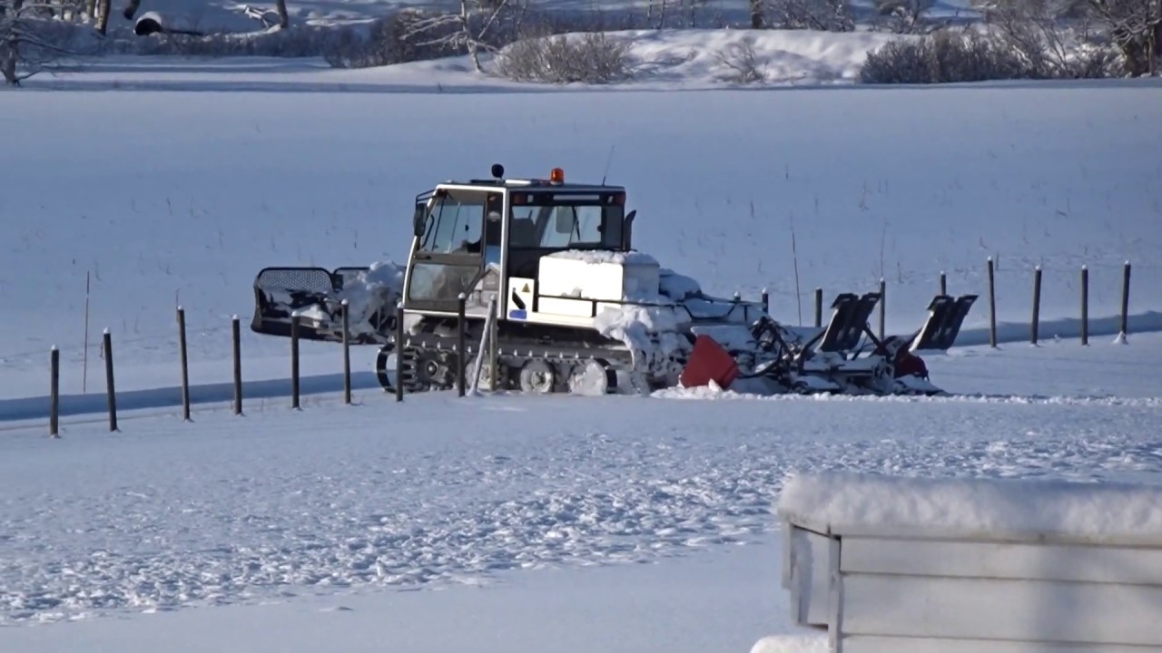 Kjøre løype med tråkkemaskin på Fidjeland 4.2.2020