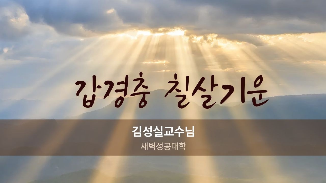갑경충 칠살기운 새벽성공대학 새벽6시 새벽공부 인생2막