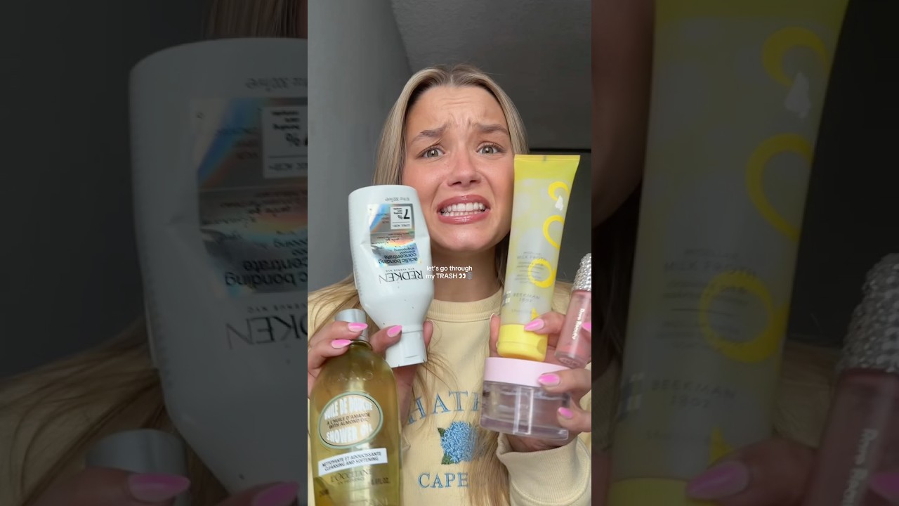 my TRASH?! 🗑️👀💄✨ #empties #projectpan #skincare #haircare