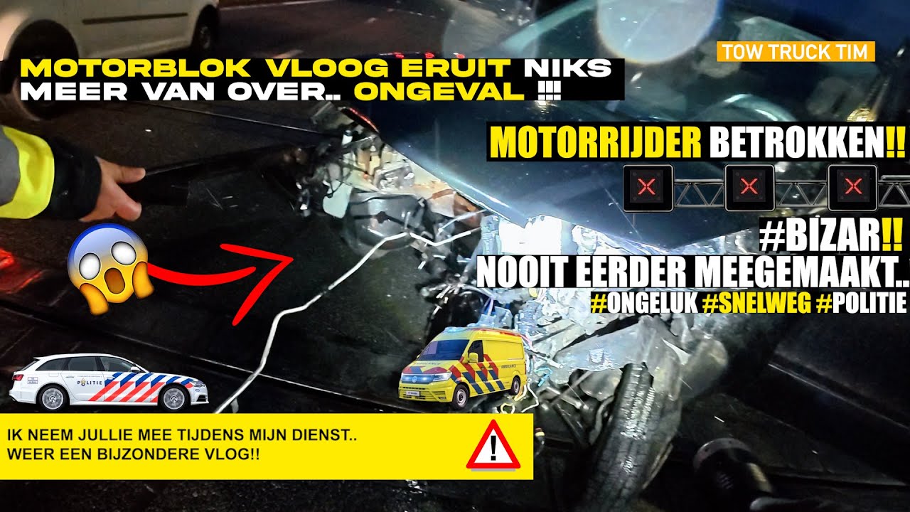 🚨Motorrijder gaat onderuit door rondvliegend motorblok van andere crash🚨