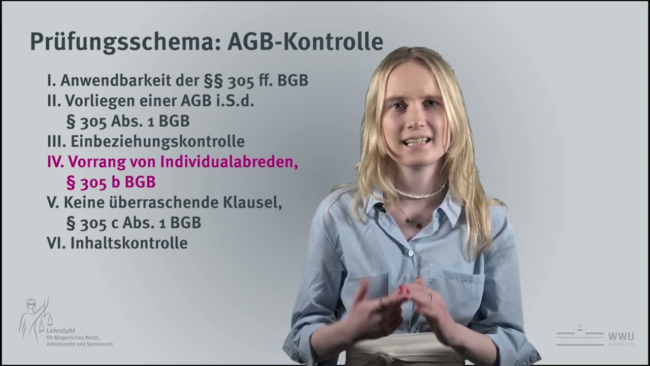 AGB Kontrolle I Schuldrecht Lernen durch Lehre
