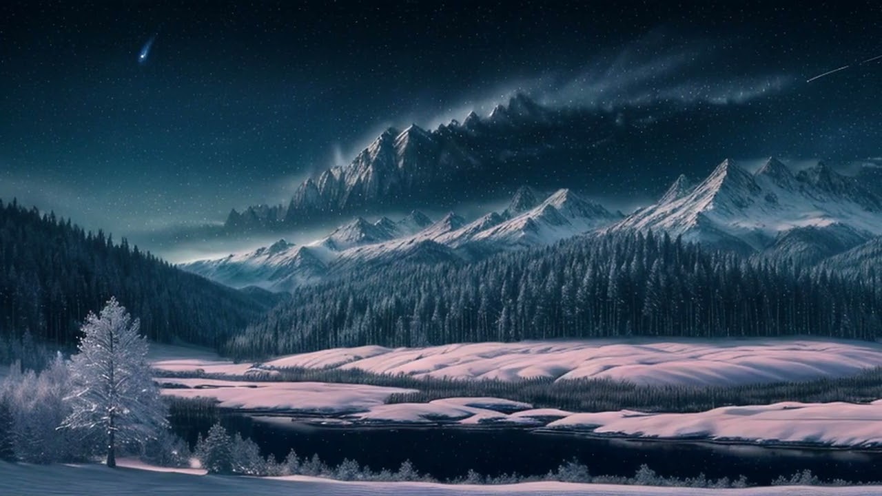 【リラックスBGM】Whispers of Winter Stars: Ethereal AI Landscape