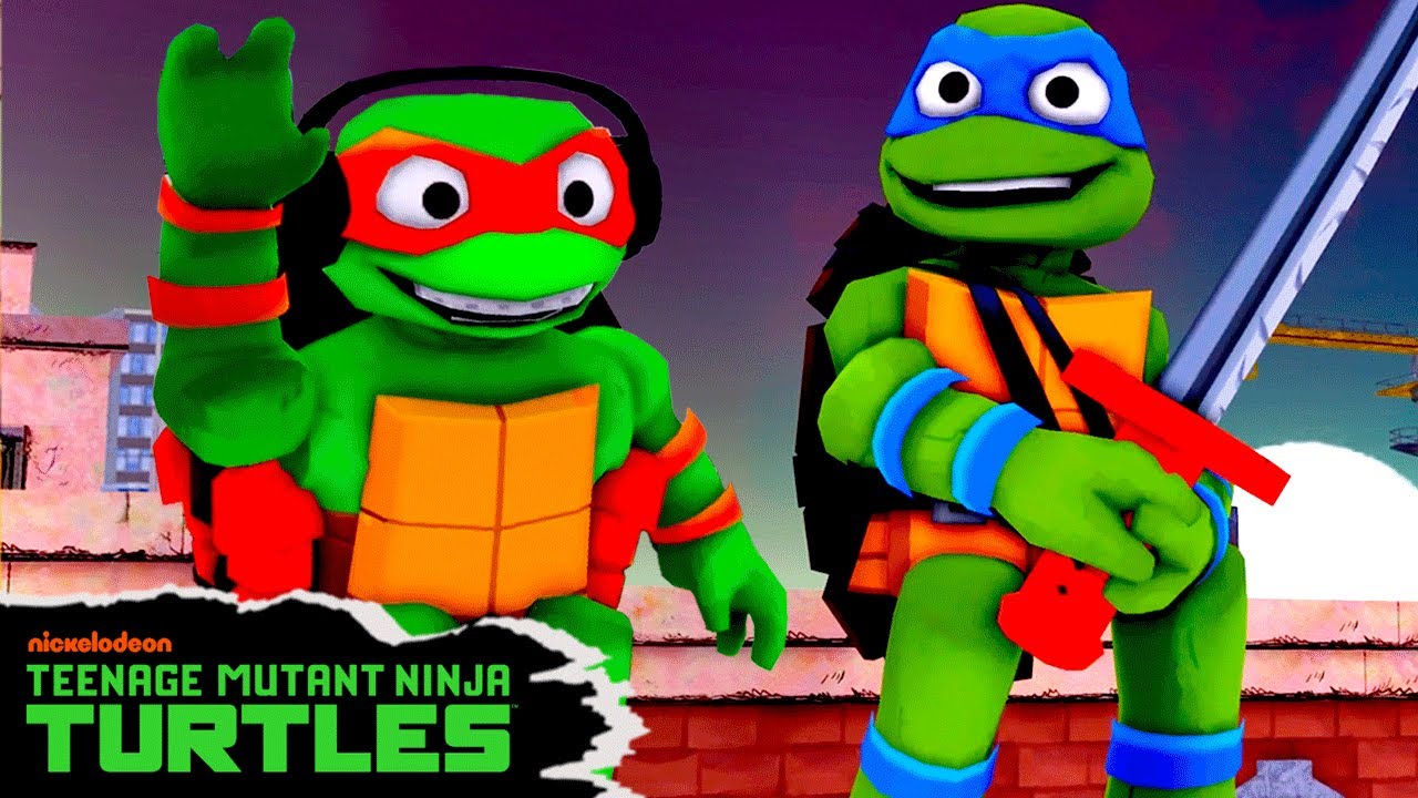 Roblox Ninja Turtles Fight THEMSELVES in a Video Game! 💥 | “Follow the Leader” Recreation | TMNT