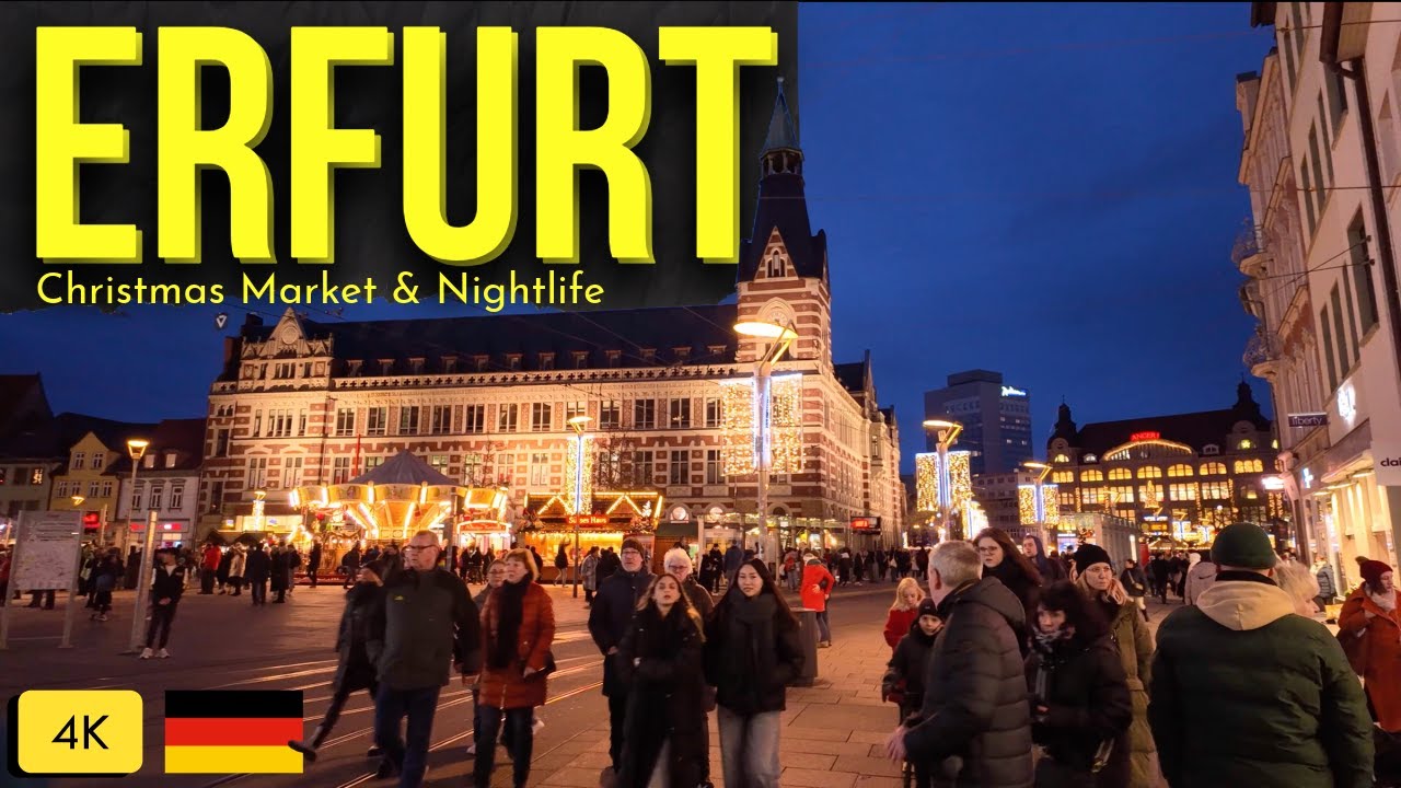 Erfurt Christmas Market & Nightlife / Erfurt Walking Tour Nightlife / #walkingtour4k #erfurt