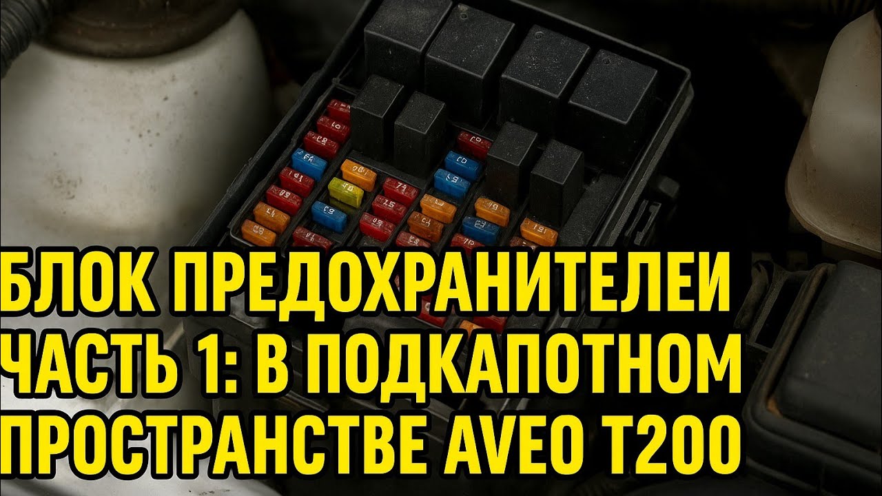 БЛОК ПРЕДОХРАНИТЕЛЕЙ ЧАСТЬ 1: В ПОДКАПОТНОМ ПРОСТРАНСТВЕ АВТО AVEO T200