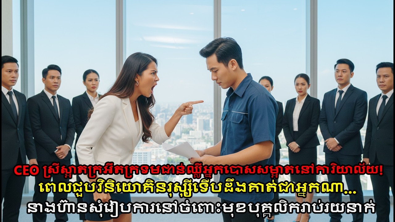 CEO ស្រី​ស្អាត​ក្រអឺតក្រទម​ជាន់​ឈ្លី​អ្នកបោសសម្អាត​នៅ​ការិយាល័យ! នាង​ហ៊ាន​សុំ​រៀបការ​នៅ​ចំពោះ
