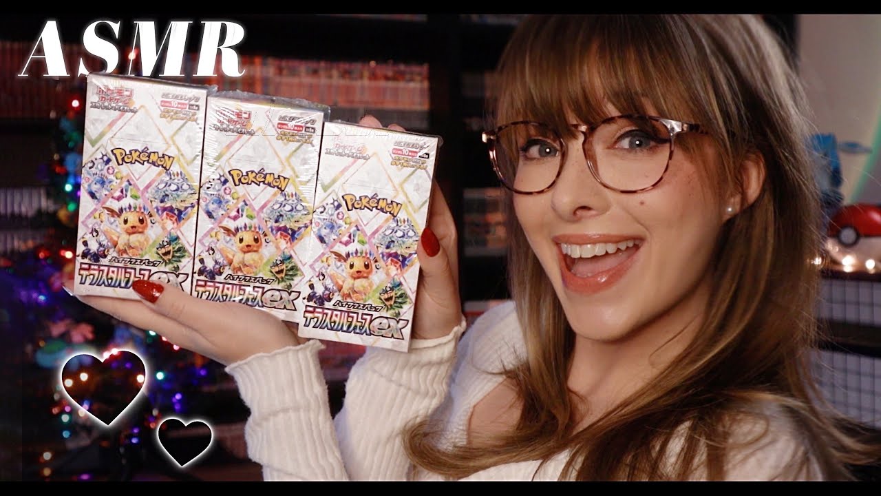 ASMR 🖤 Terastal Festival EX Pokémon Card Opening! 🖤 Eeveeloution Hunt & Holiday Giveaway!