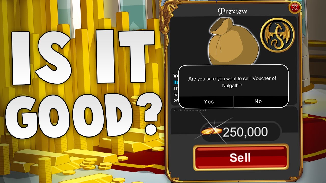 AQW is selling Vouchers of Nulgath a good Gold Farming Method??