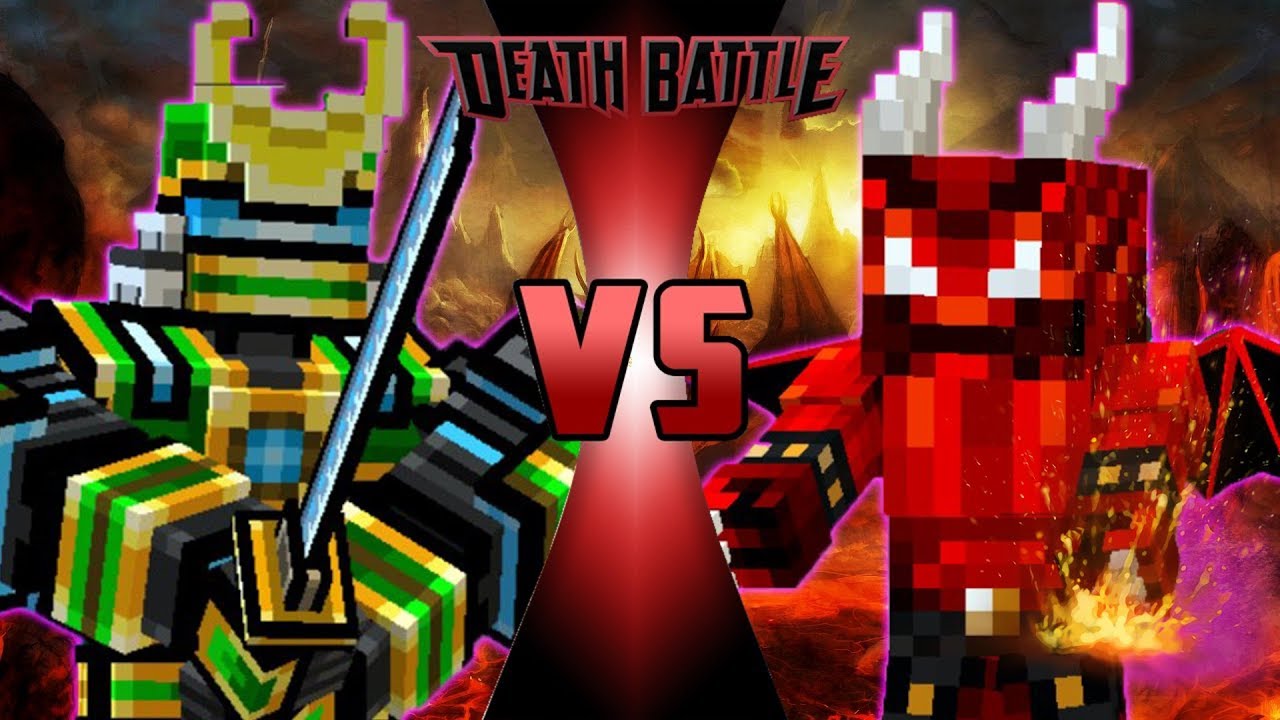 Робот Самурай VS Злой Демон (Pixel Gun 3D DeathBattle)