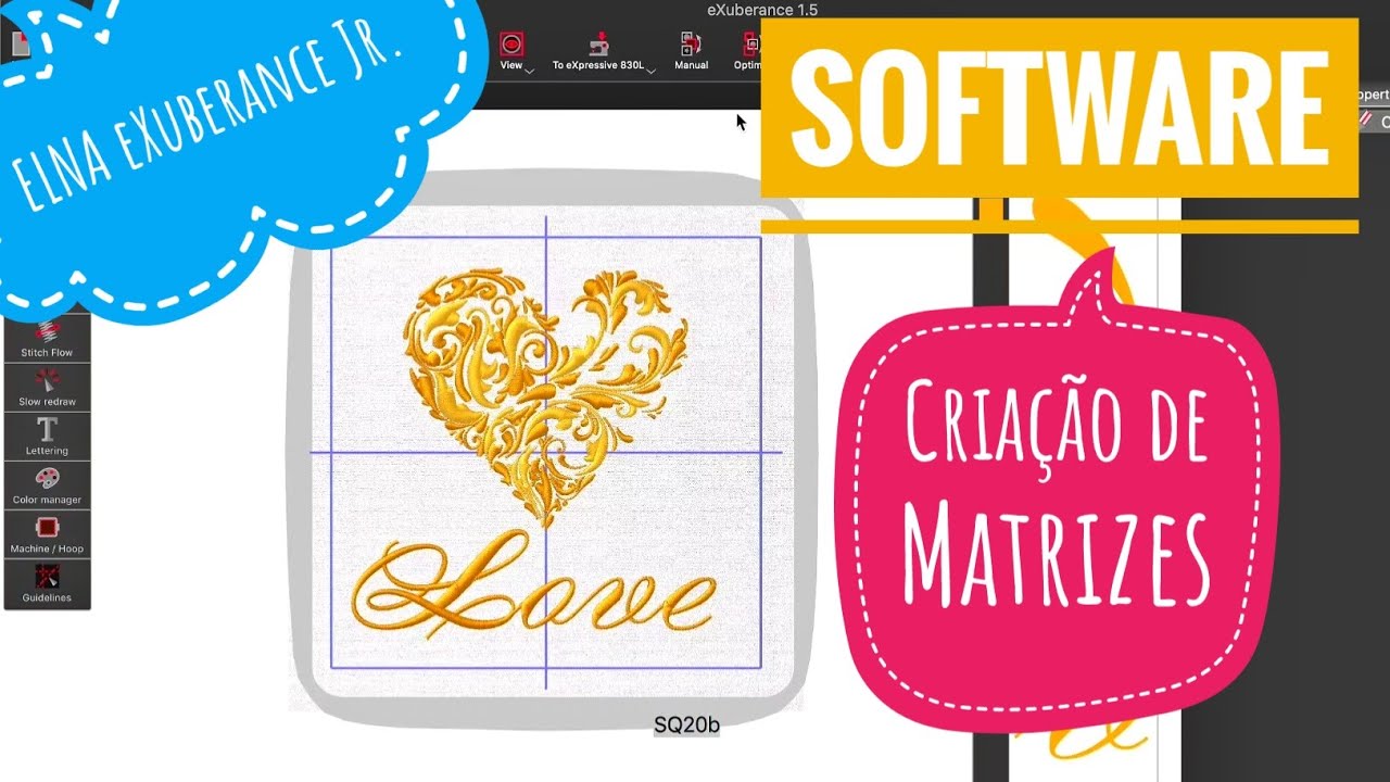 3 - ELNA eXuberance Jr. - Um Software excelente para criares as tuas matrizes de bordado