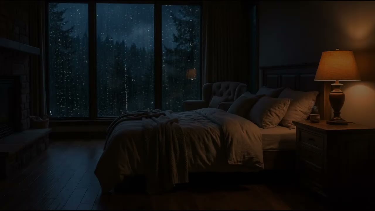 Soothing Bedroom Rain at Night 🌧️ Calm Sounds for Deep Sleep & Stress Relief