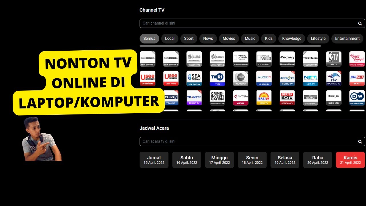 CARA NONTON TV ONLINE DI  LAPTOP