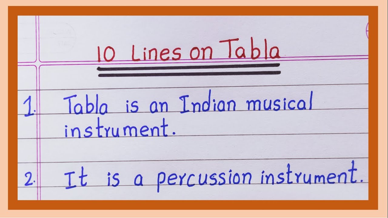 10 Lines on Tabla in English | Few Lines about Tabla